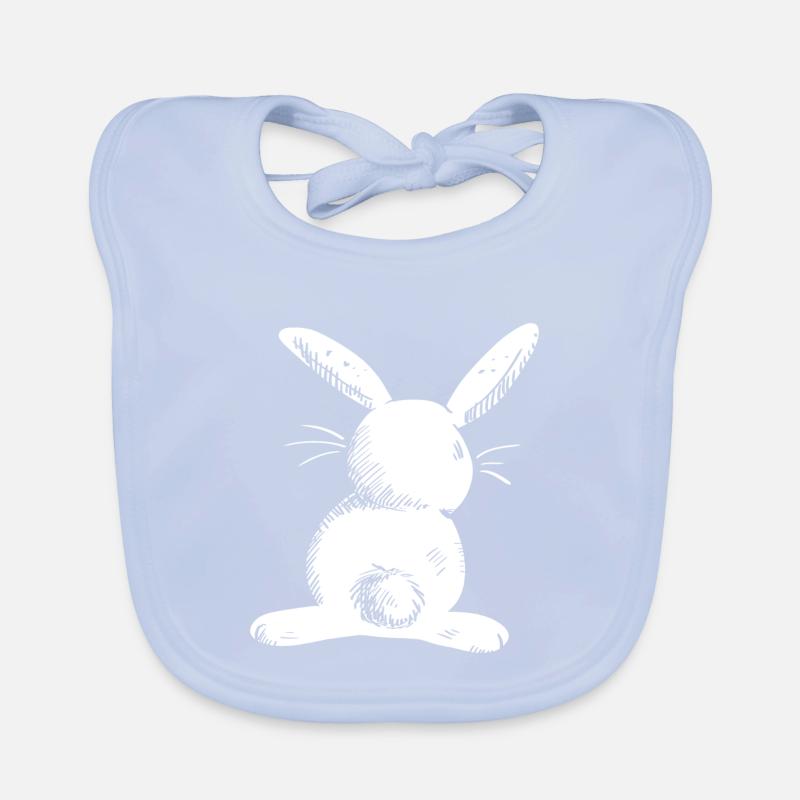 Weißer Langohr Hase Comic Baby Bio-Lätzchen
