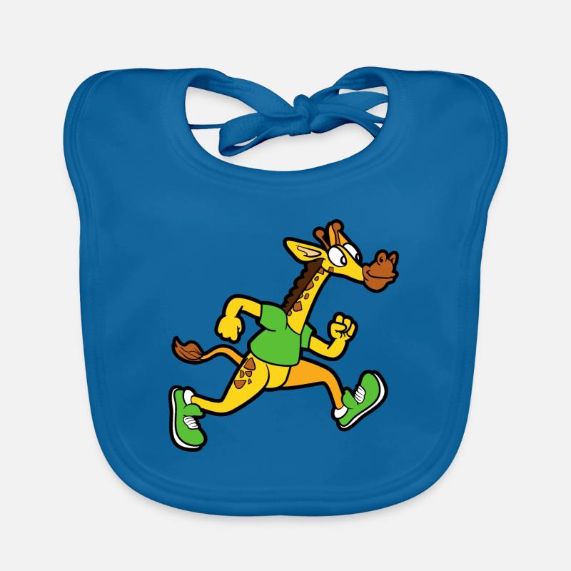 Girafe sprinter jogging athlétisme Bavoir bio Bébé