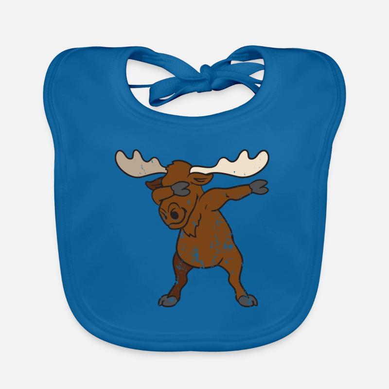 Retro Vintage Grunge Style Dabbing Dab Elk Organic Baby Bibs