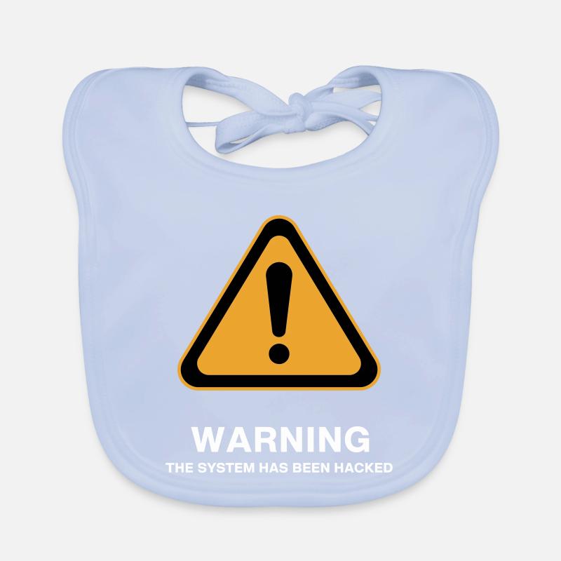 Hacked System Warning Icon Organic Baby Bibs