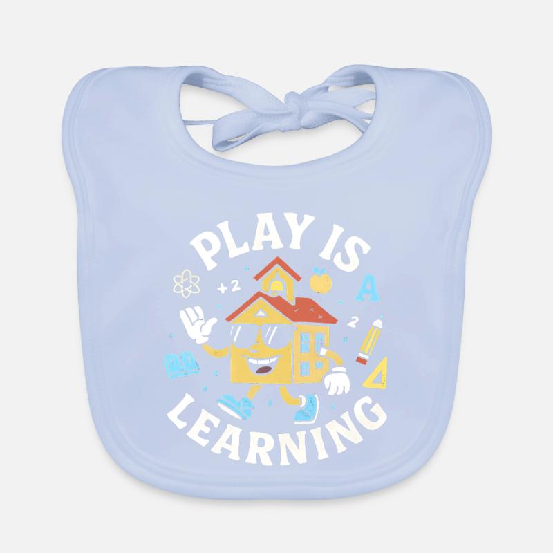 Playing is learning, preschool, preschool, kindergarten Organic Baby Bibs