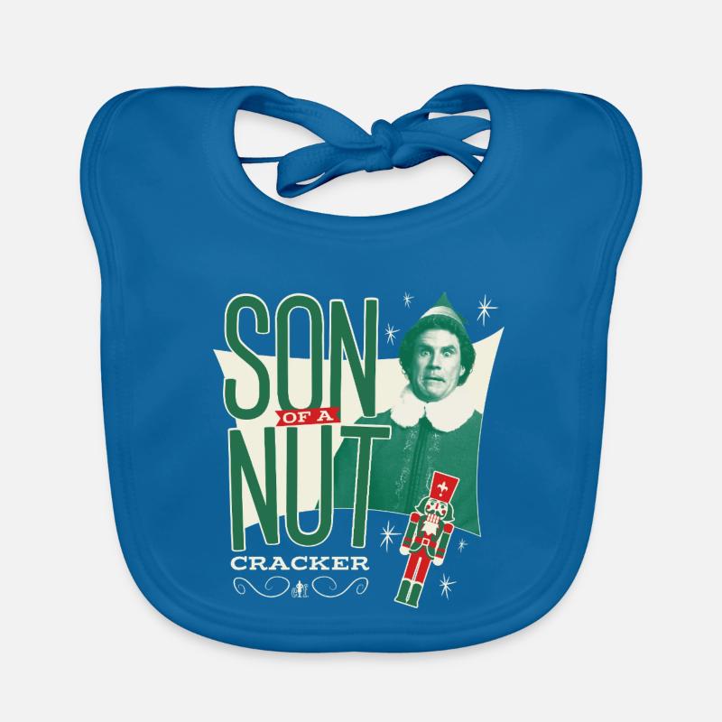 Buddy The Elf With Nutcracker & Quote Organic Baby Bibs