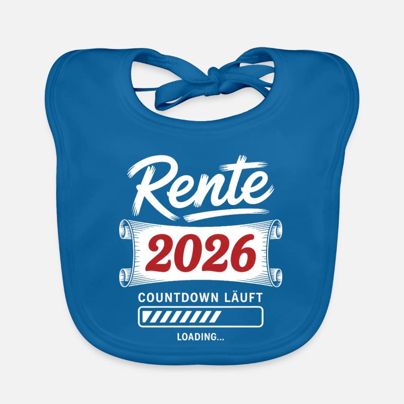 Rente 2026 Countdown Läuft - Baby Bio-Lätzchen - Pfauenblau