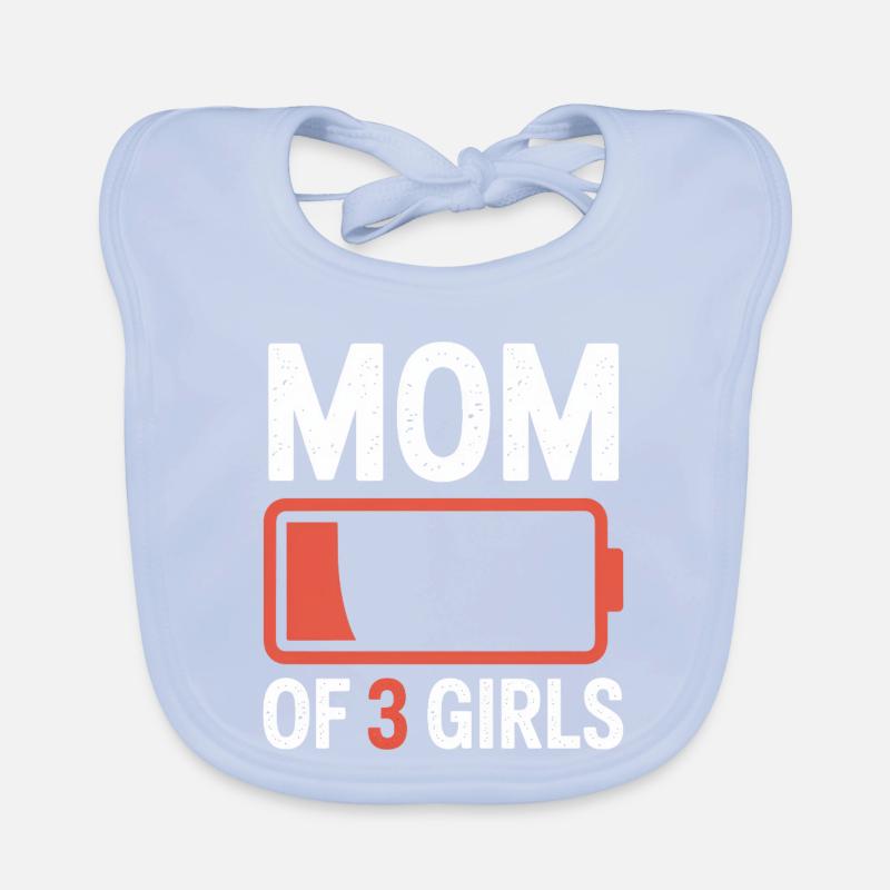 Maman de 3 filles Battery Icon Tee Bavoir bio Bébé