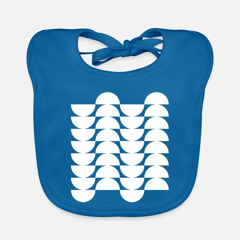 Wavegrid Half-Circle Pattern Organic Baby Bibs