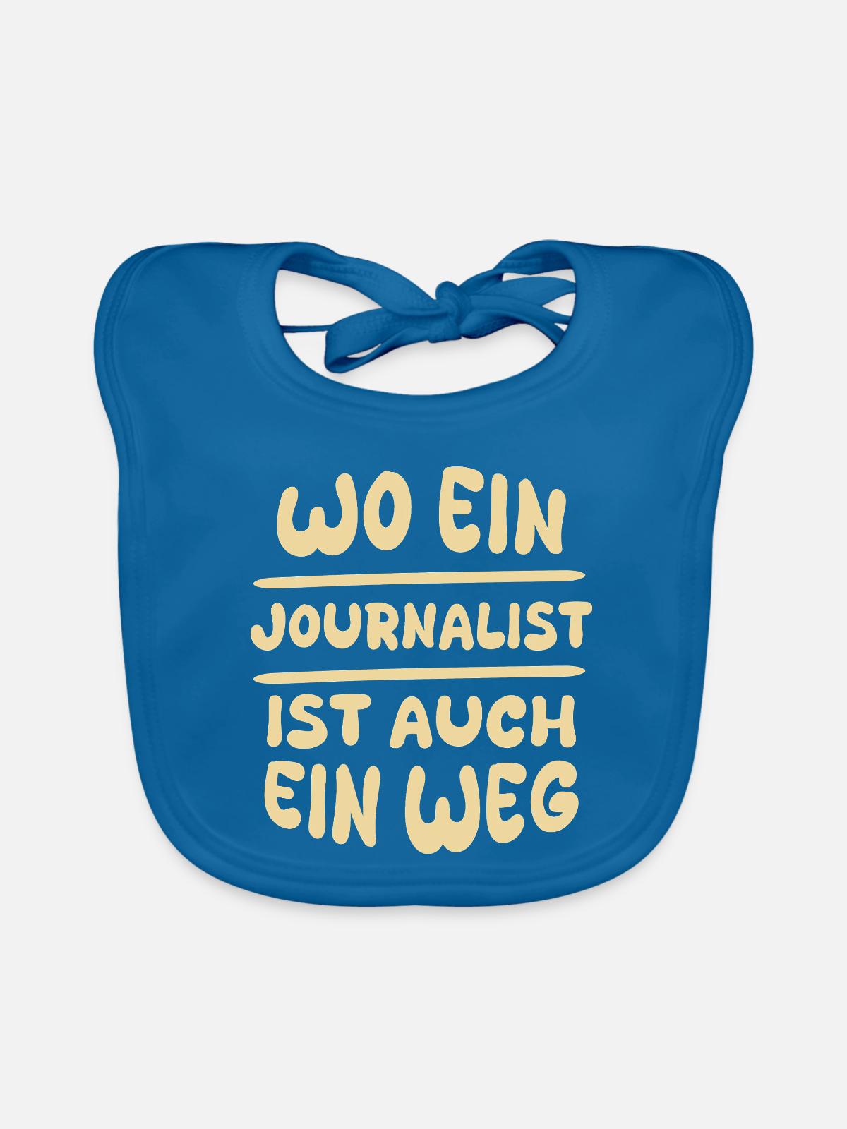 Geschenkidee Journalist - Baby Bio-Lätzchen - Pfauenblau - Vorne
