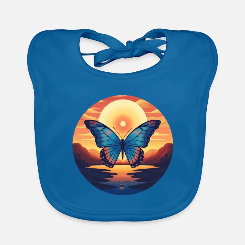 Blue Morpho Butterfly Organic Baby Bibs