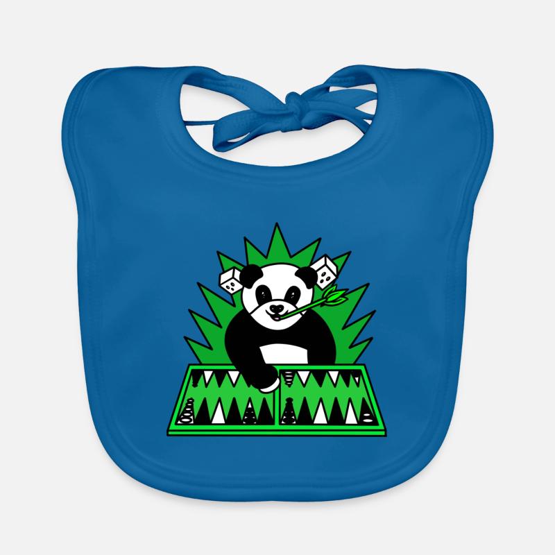 Drôle de panda jouer au backgammon Bavoir bio Bébé