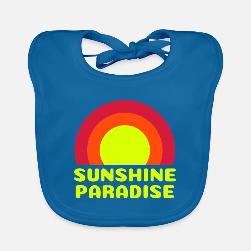 Sunshine paradise (Sonne, Ringe) Baby Bio-Lätzchen