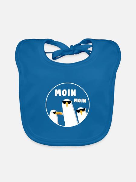 Moin Moin Möwen - Baby Bio-Lätzchen - Pfauenblau