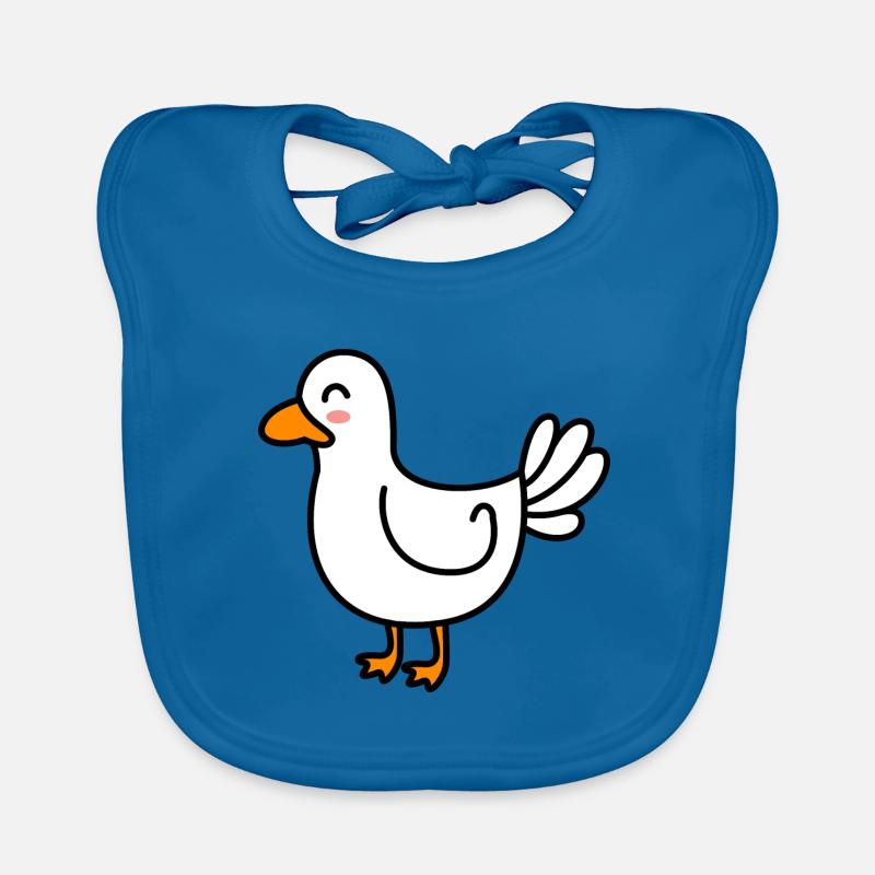 Gans Comic Tier - Baby Bio-Lätzchen - Pfauenblau