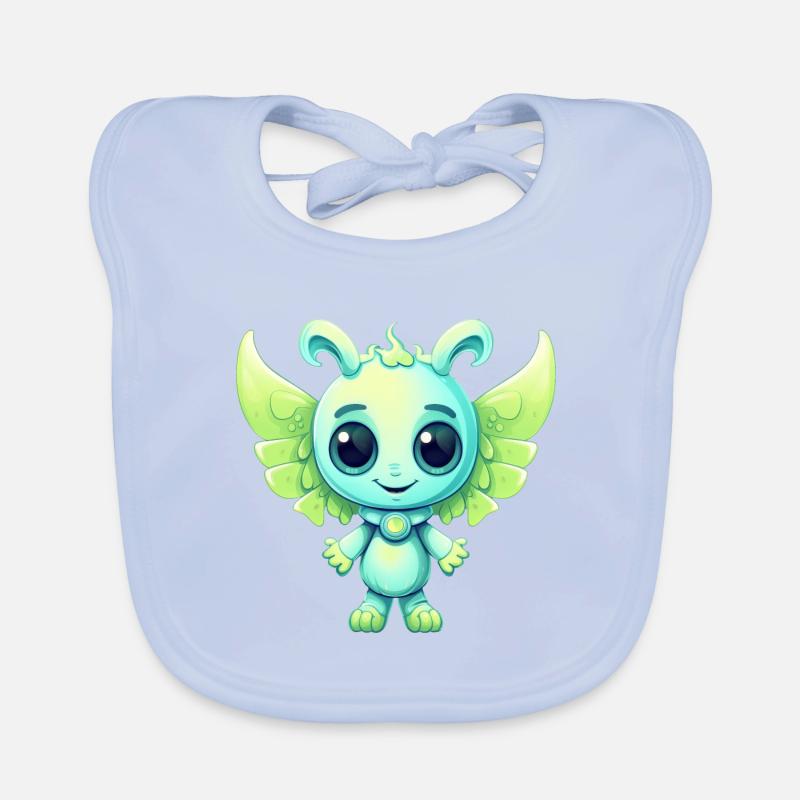 Alien in comic book style as angel with wings Organic Baby Bibs