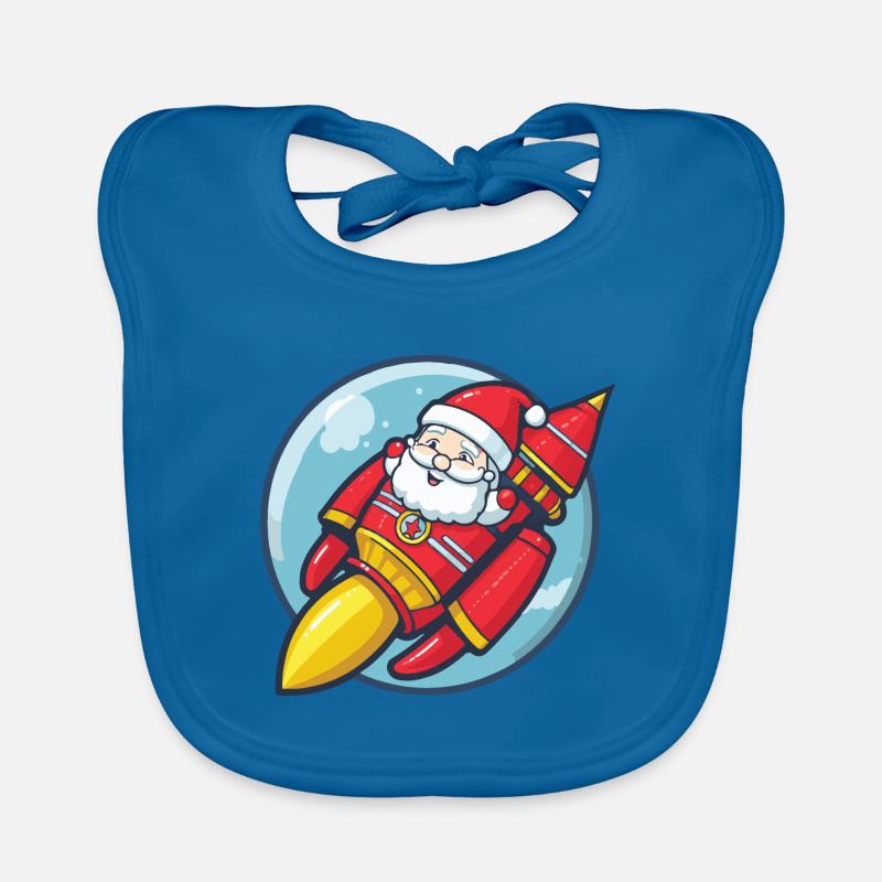 Weihnachtsmann Rakete Comic Weihnachten Baby Bio-Lätzchen