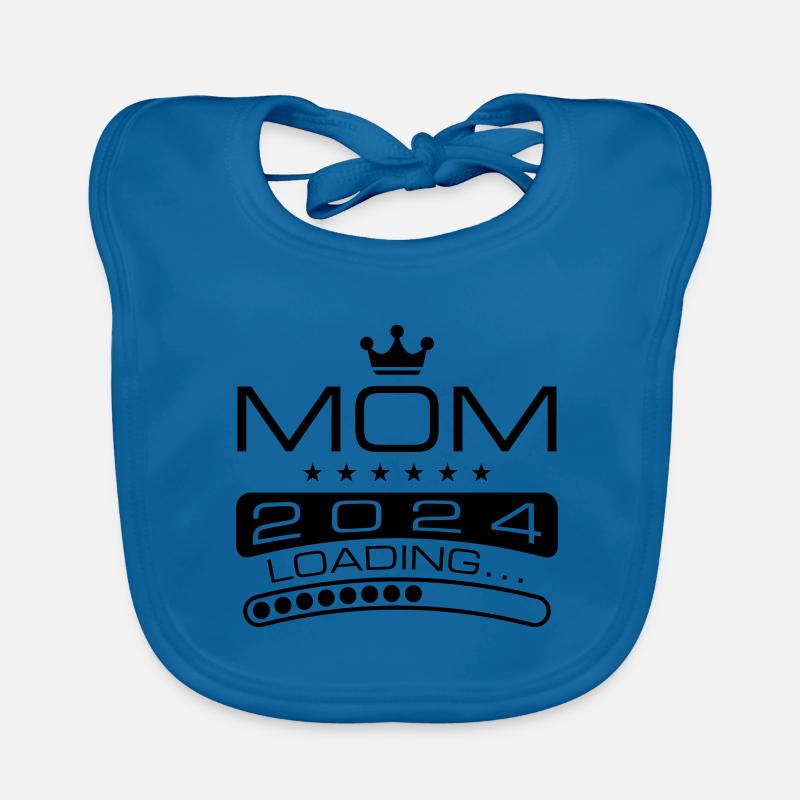 Mama 2024 Loading Mom - Baby Bio-Lätzchen - Pfauenblau