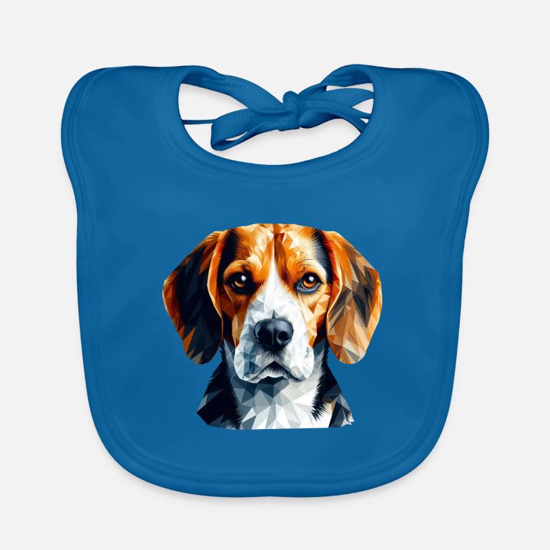 Geometric Beagle Polygon Art Design Organic Baby Bibs