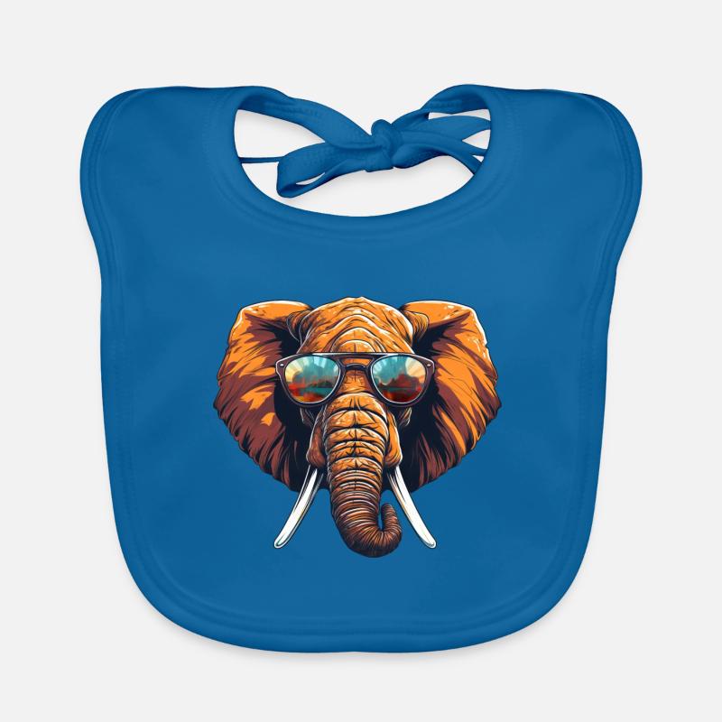Éléphant cool avec des lunettes de soleil en chaud Bavoir bio Bébé