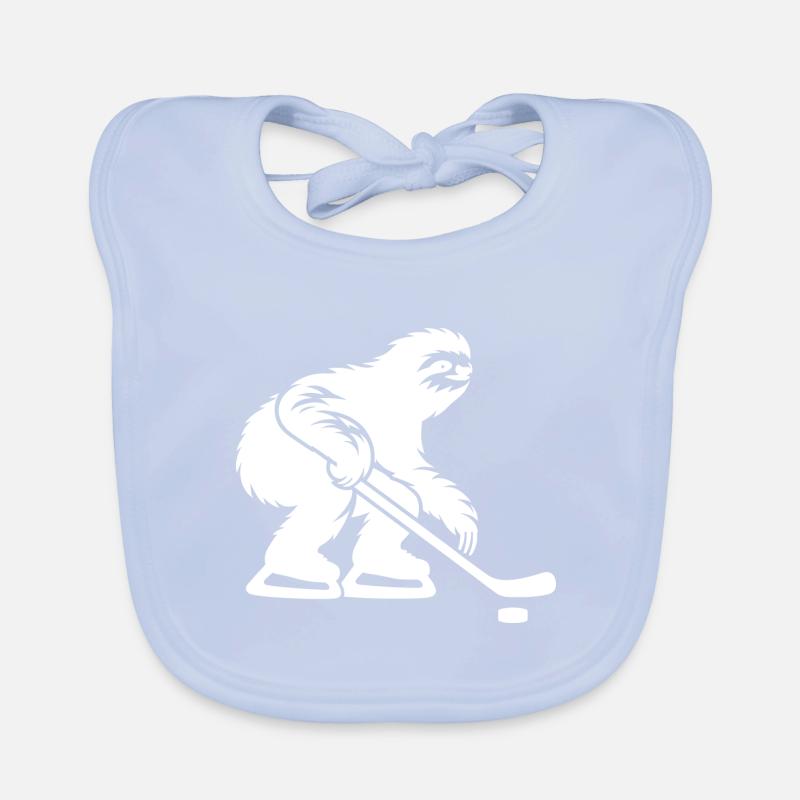 Faultier Eishockeyspieler Eishockey Silhouette Baby Bio-Lätzchen