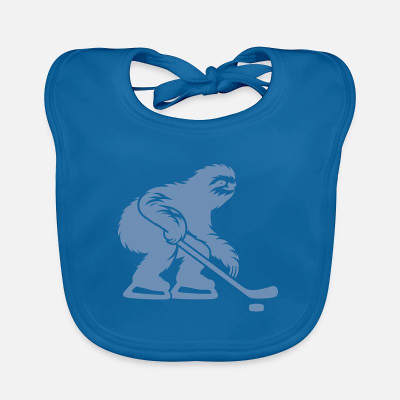 Faultier Eishockeyspieler Eishockey Silhouette Baby Bio-Lätzchen