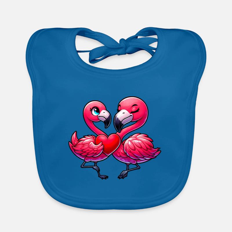 Flamingo Herz Liebe Valentinstag Romantik Baby Bio-Lätzchen