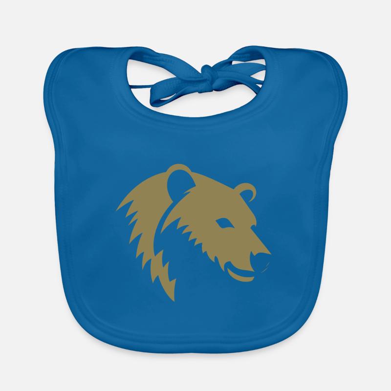 Bär Silhouette eines Eisbärkopfes Baby Bio-Lätzchen