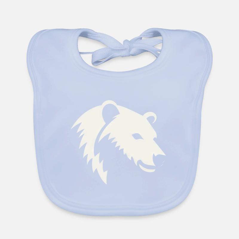 Bär Silhouette eines Eisbärkopfes Baby Bio-Lätzchen
