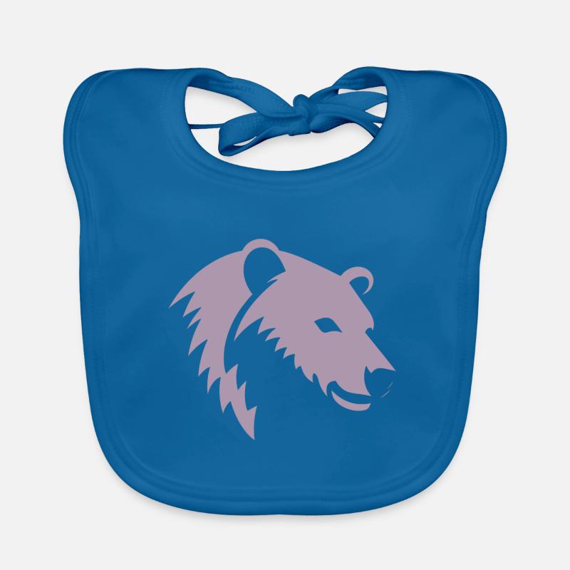 Bär Silhouette eines Eisbärkopfes Baby Bio-Lätzchen