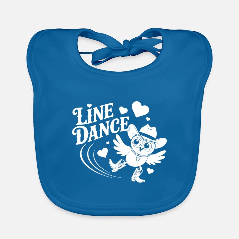 Line Dance Eule lustige Eule mit Stetson und Boots Baby Bio-Lätzchen