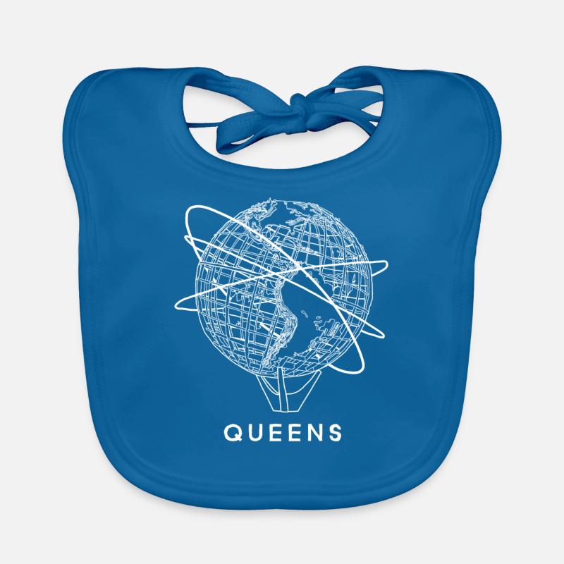 Queens Unisphere White Organic Baby Bibs