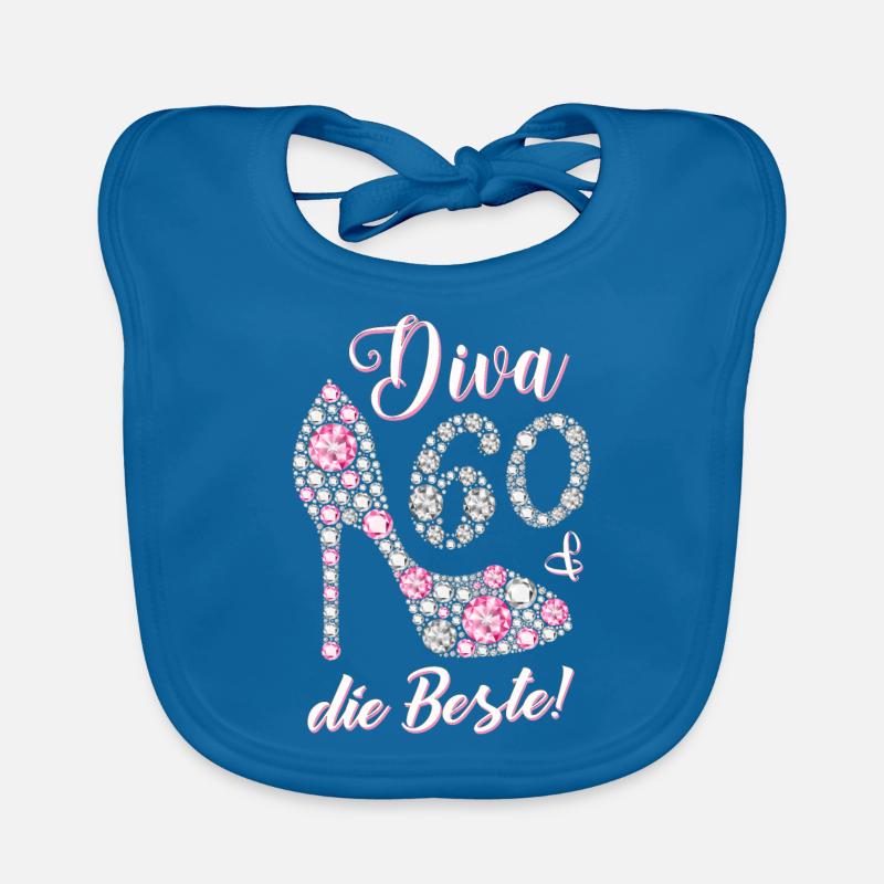 Diva the best 60 years gift 60th birthday Organic Baby Bibs