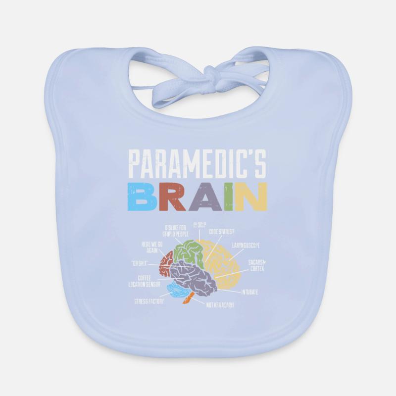 Funny Proverbs Paramedic EMS Brain Funny Organic Baby Bibs