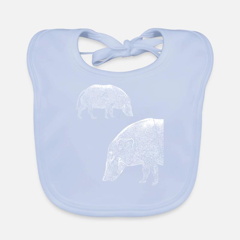 Paintbrush pig River pig Gift idea Organic Baby Bibs