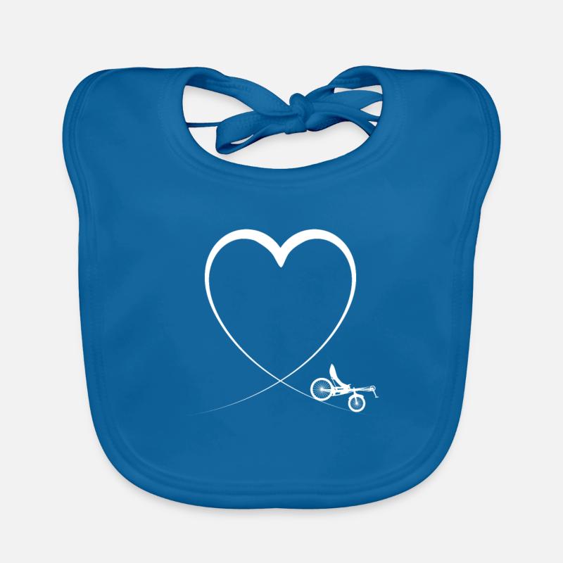 Vélo couché rétro - Bavoir bio Bébé - bleu paon