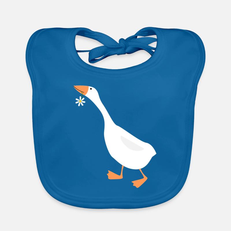 Gänseblümchen lustiges Gans mit Blüte Baby Bio-Lätzchen
