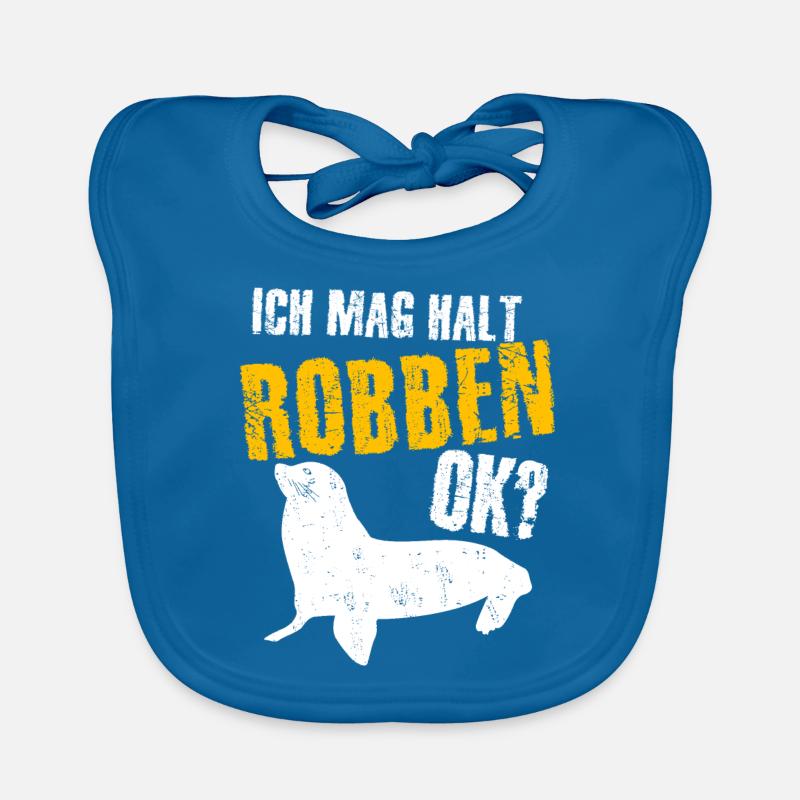 Robbe - lustiger ich mag Robben Spruch Baby Bio-Lätzchen