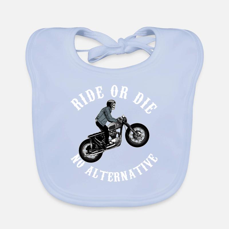 Motorcycle skeleton skull gift Organic Baby Bibs
