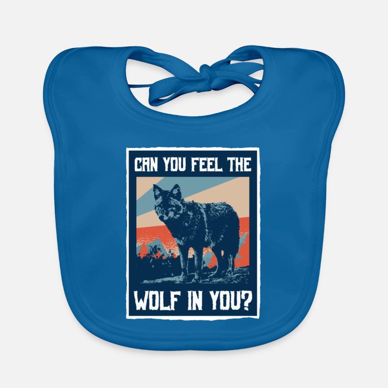 Wolf Spruch - Baby Bio-Lätzchen - Pfauenblau