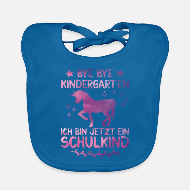 Ich bin jetzt ein Schulkind 2021 Pferde Mädchen Baby Bio-Lätzchen