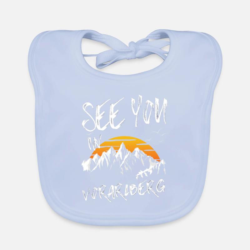 Vorarlberg Skiing Mountain Snowboarding Austria Organic Baby Bibs