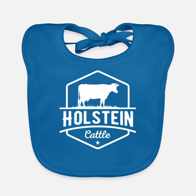 Holstein Rancher Vache Holstein - Bavoir bio Bébé - bleu paon