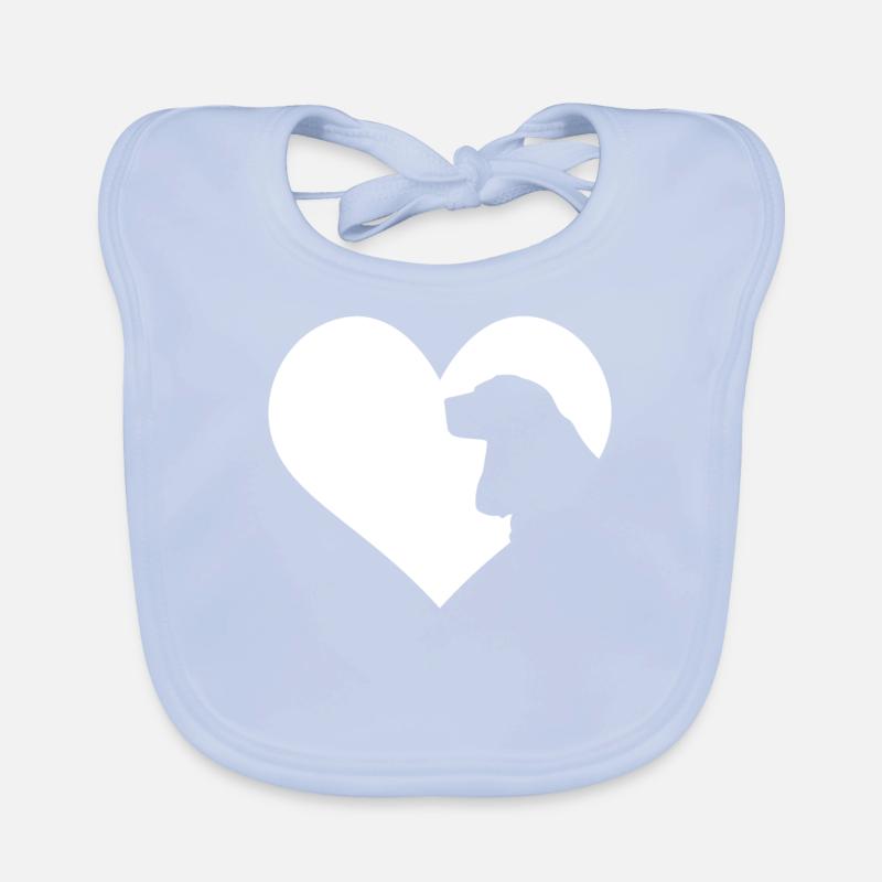 Cocker Spaniel Dog Heart Silhouette Organic Baby Bibs