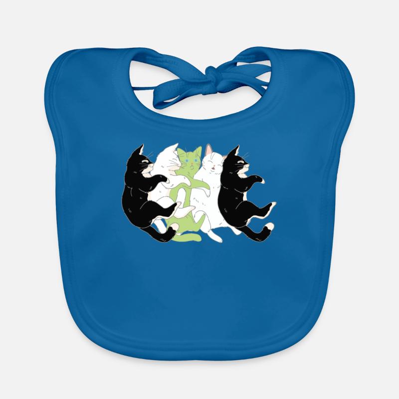 Drapeau LGBTQ - Cute Cat Stack Agender Bavoir bio Bébé