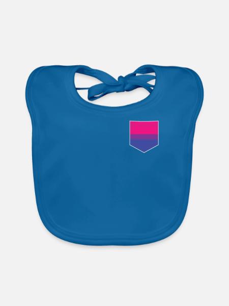 LGBTQ Bisexuelle Pride -Flagge -Tasche - Baby Bio-Lätzchen - Pfauenblau