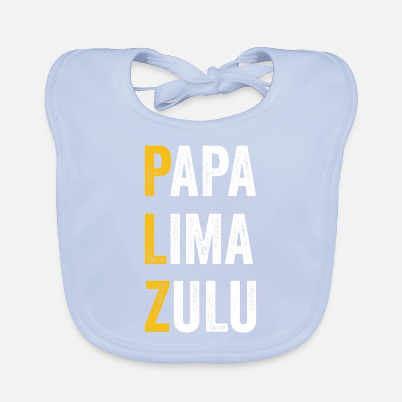 Computer Chat Papa Lima Zulu - Zip Code Organic Baby Bibs