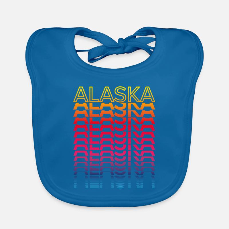 Retro Nostalgisch USA Staat - Regenbogen Alaska Baby Bio-Lätzchen