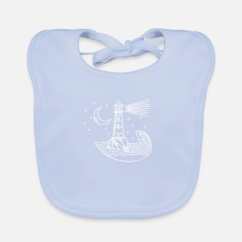Maritim Meer Leuchtturm Baby Bio-Lätzchen