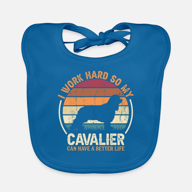 Work Hard - Retro Cavalier Organic Baby Bibs