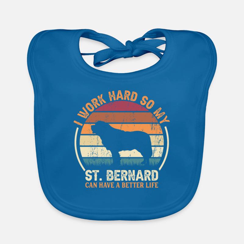 Arbeit Hart Arbeiten - Retro St. Bernard Baby Bio-Lätzchen