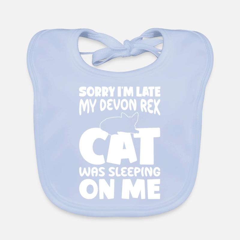 Sorry, I'm too late - Devon Rex Cat Organic Baby Bibs