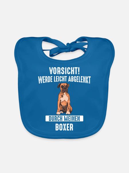 Deutscher Boxer Hund - Baby Bio-Lätzchen - Pfauenblau