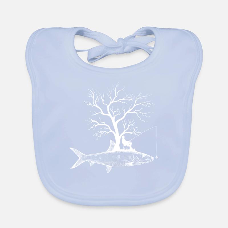 Graphic Tree - Fish Bone Fish Organic Baby Bibs